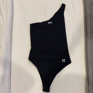 OFF-WHITE One Shoulder Black One Piece